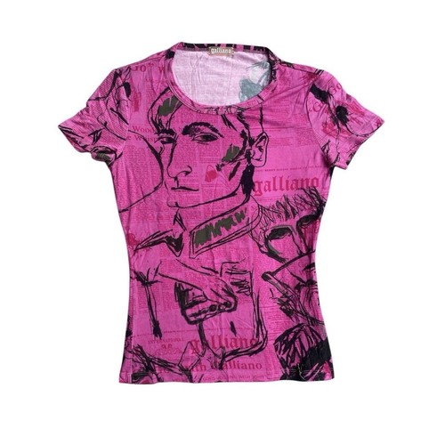 Shirt galliano rosa nera - galliano,